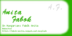 anita fabok business card